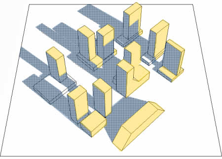Illustration de l'implantation : présence de masque solaire.